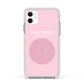 Personalised Pink Constellation Zodiac Sign Apple iPhone 11 in White with White Impact Case