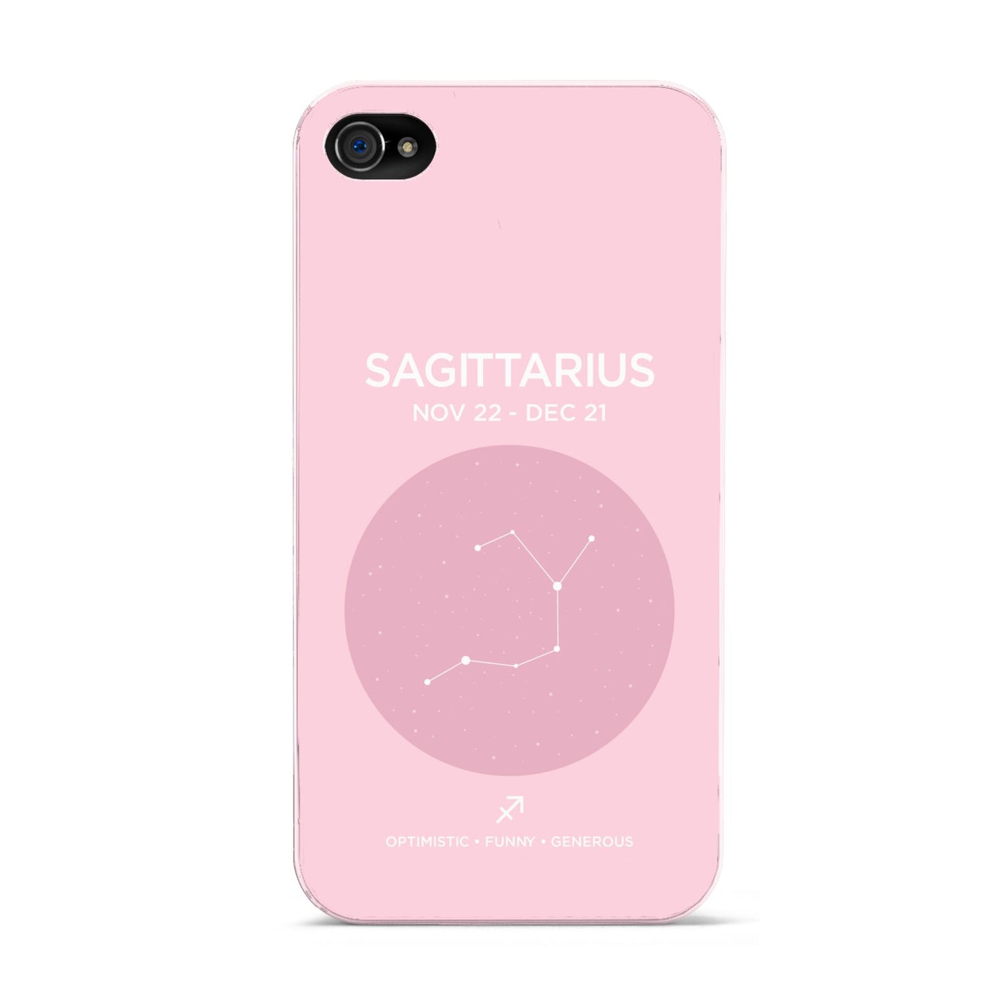 Personalised Pink Constellation Zodiac Sign Apple iPhone 4s Case