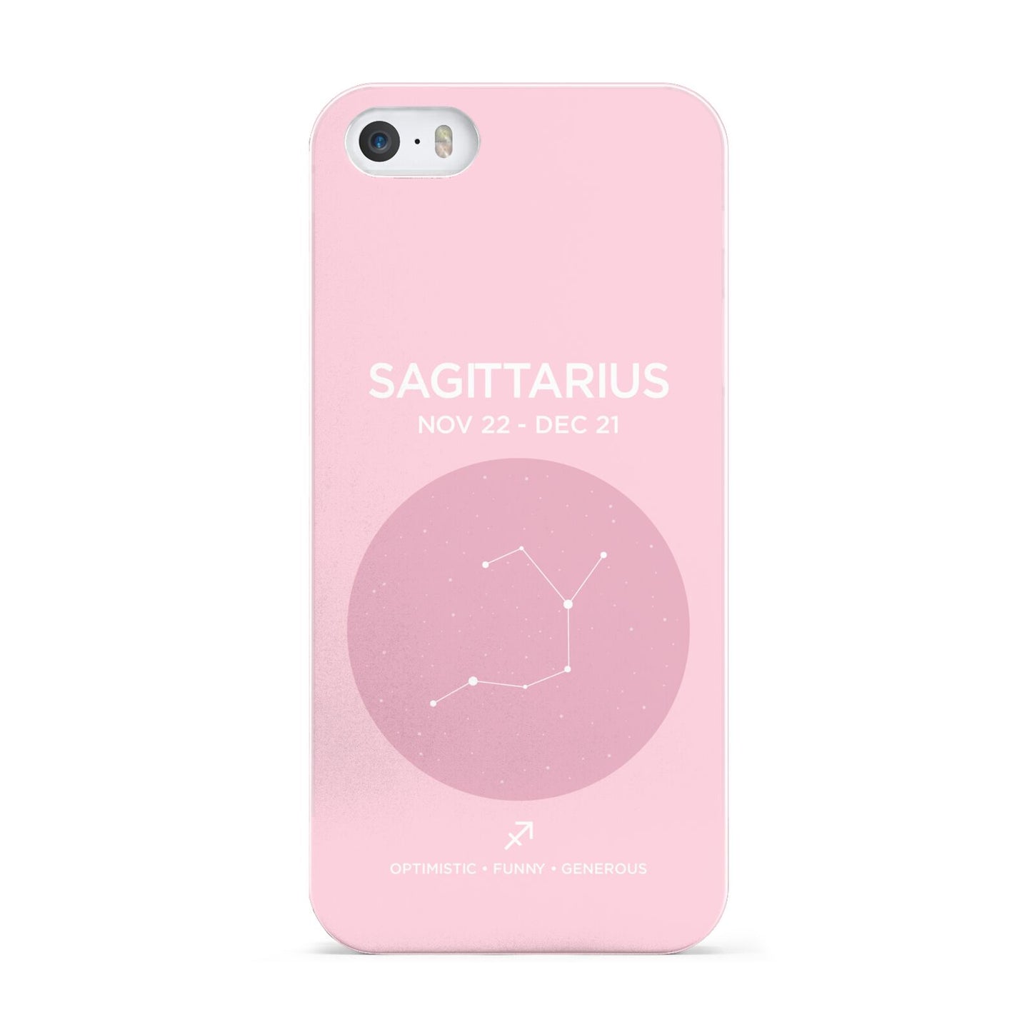 Personalised Pink Constellation Zodiac Sign Apple iPhone 5 Case
