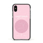 Personalised Pink Constellation Zodiac Sign Apple iPhone Xs Impact Case Black Edge on Black Phone