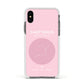 Personalised Pink Constellation Zodiac Sign Apple iPhone Xs Impact Case White Edge on Black Phone