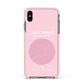 Personalised Pink Constellation Zodiac Sign Apple iPhone Xs Max Impact Case Pink Edge on Black Phone