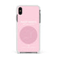Personalised Pink Constellation Zodiac Sign Apple iPhone Xs Max Impact Case White Edge on Black Phone