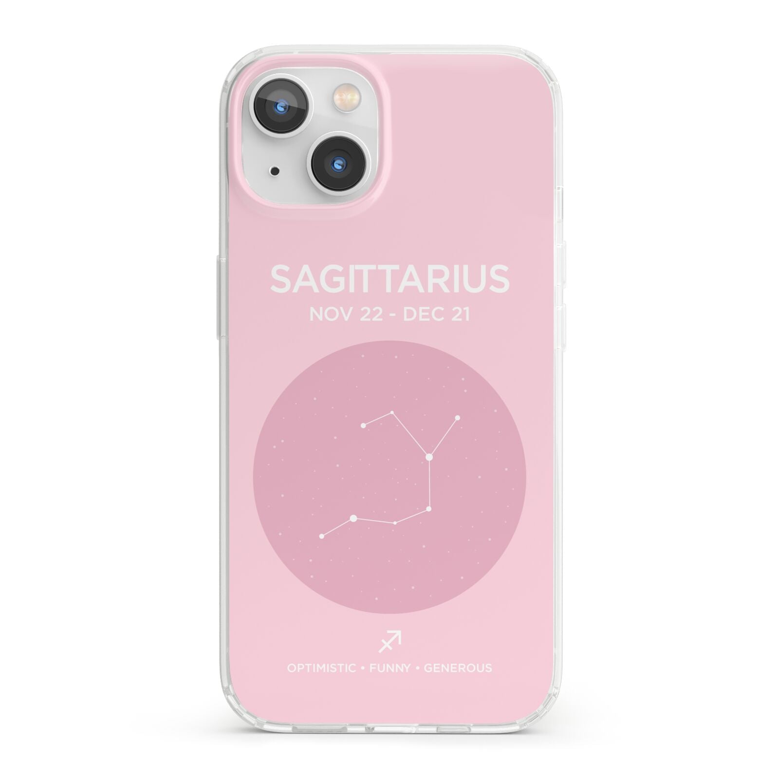 Personalised Pink Constellation Zodiac Sign iPhone 13 Clear Bumper Case