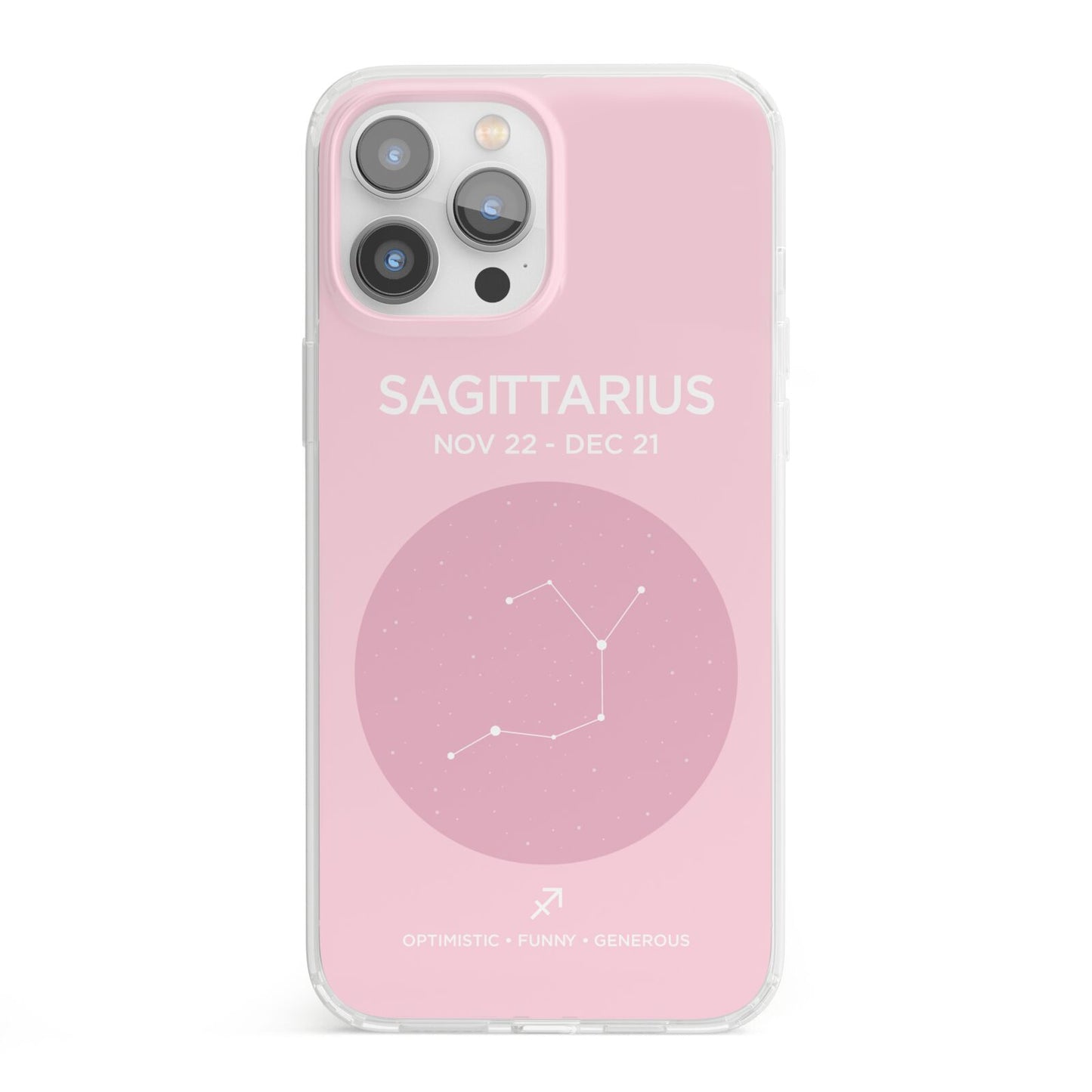 Personalised Pink Constellation Zodiac Sign iPhone 13 Pro Max Clear Bumper Case