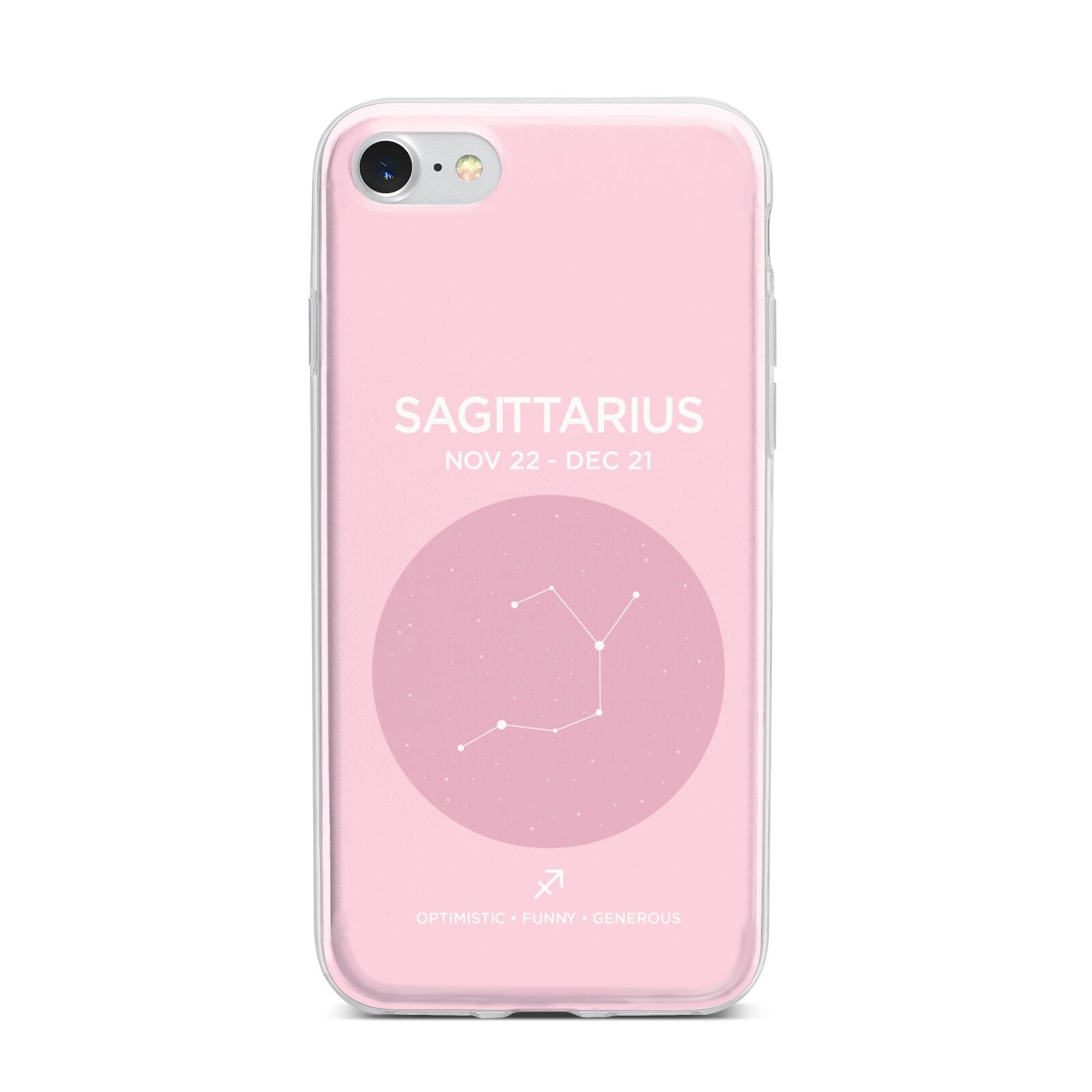Personalised Pink Constellation Zodiac Sign iPhone 7 Bumper Case on Silver iPhone