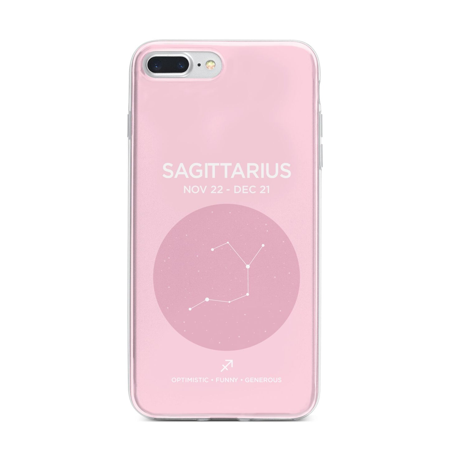 Personalised Pink Constellation Zodiac Sign iPhone 7 Plus Bumper Case on Silver iPhone