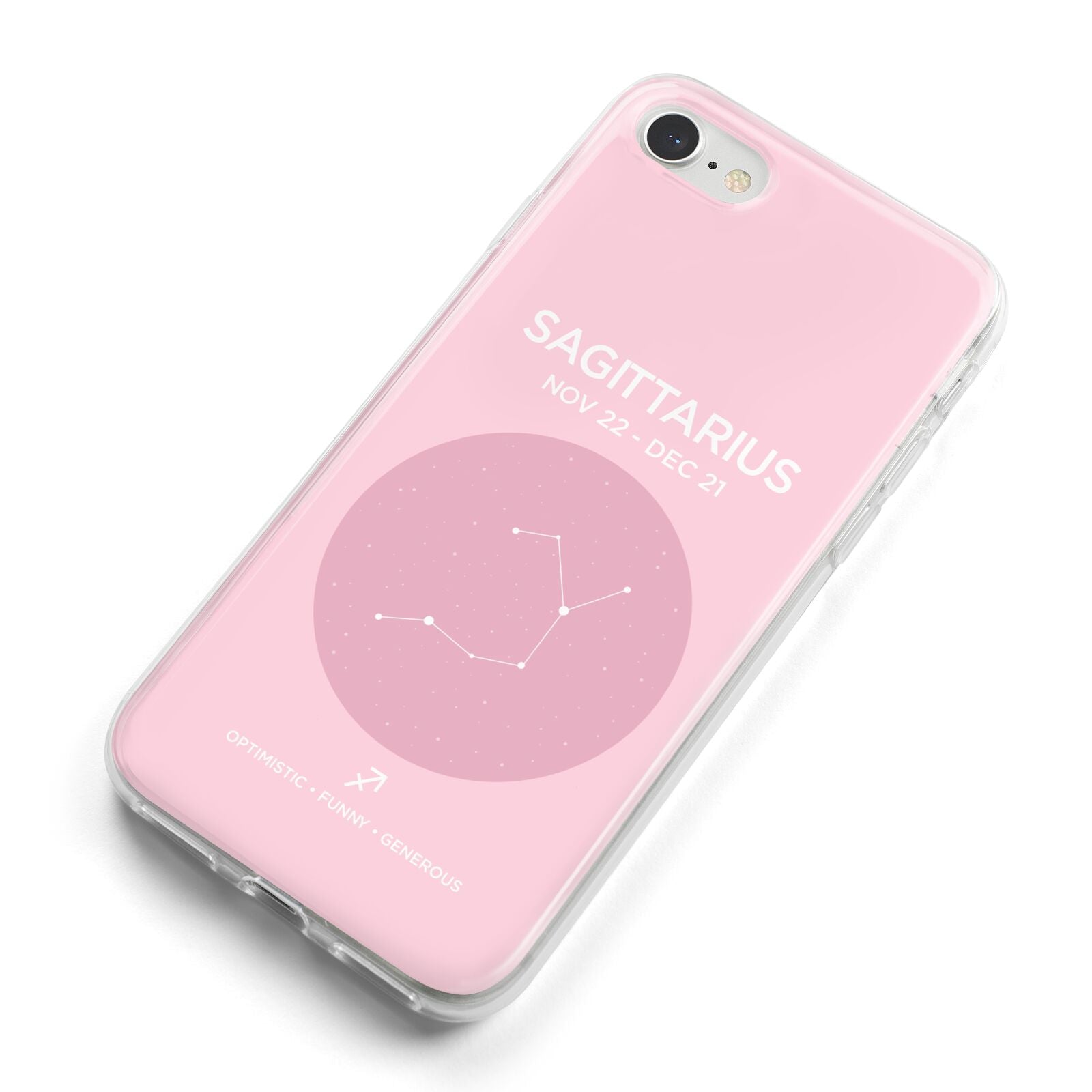Personalised Pink Constellation Zodiac Sign iPhone 8 Bumper Case on Silver iPhone Alternative Image