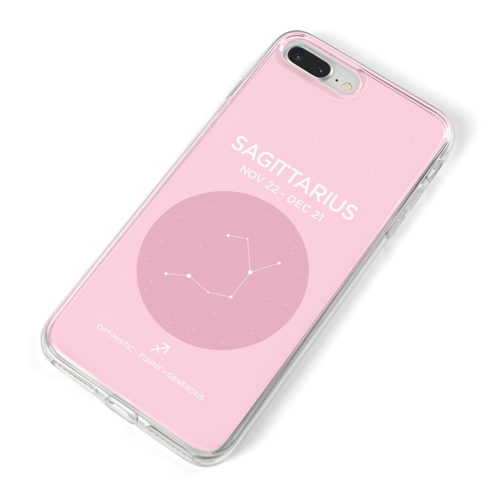 Personalised Pink Constellation Zodiac Sign iPhone 8 Plus Bumper Case on Silver iPhone Alternative Image