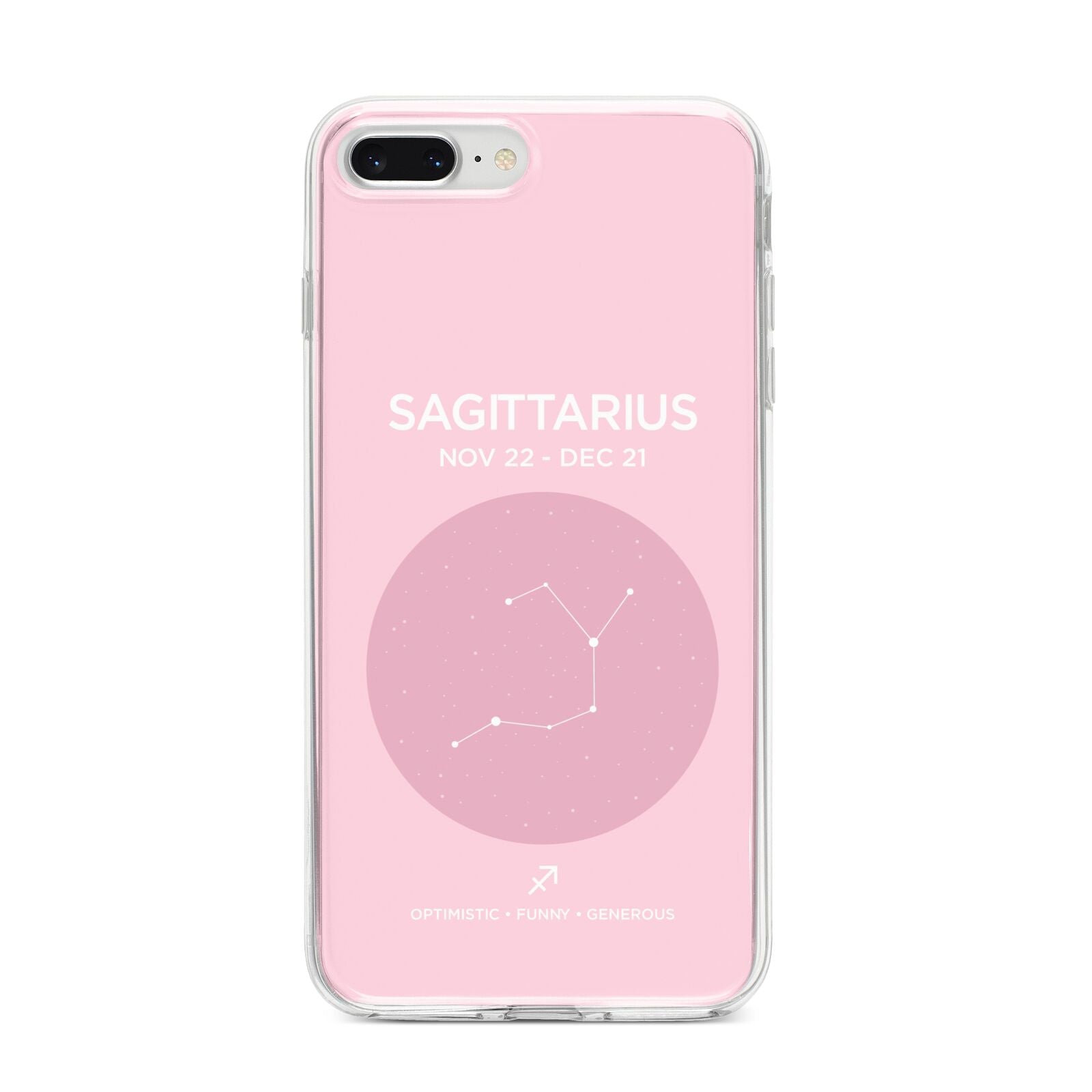 Personalised Pink Constellation Zodiac Sign iPhone 8 Plus Bumper Case on Silver iPhone