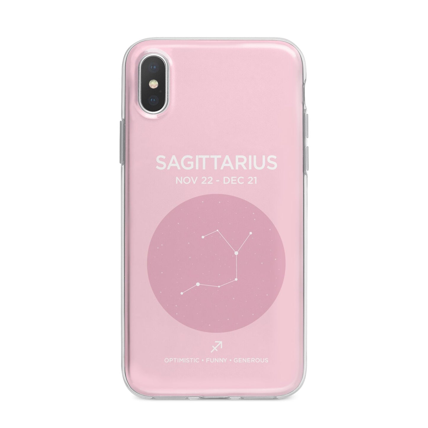 Personalised Pink Constellation Zodiac Sign iPhone X Bumper Case on Silver iPhone Alternative Image 1