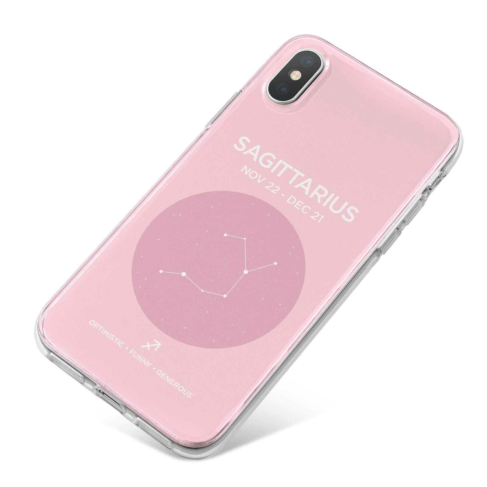 Personalised Pink Constellation Zodiac Sign iPhone X Bumper Case on Silver iPhone