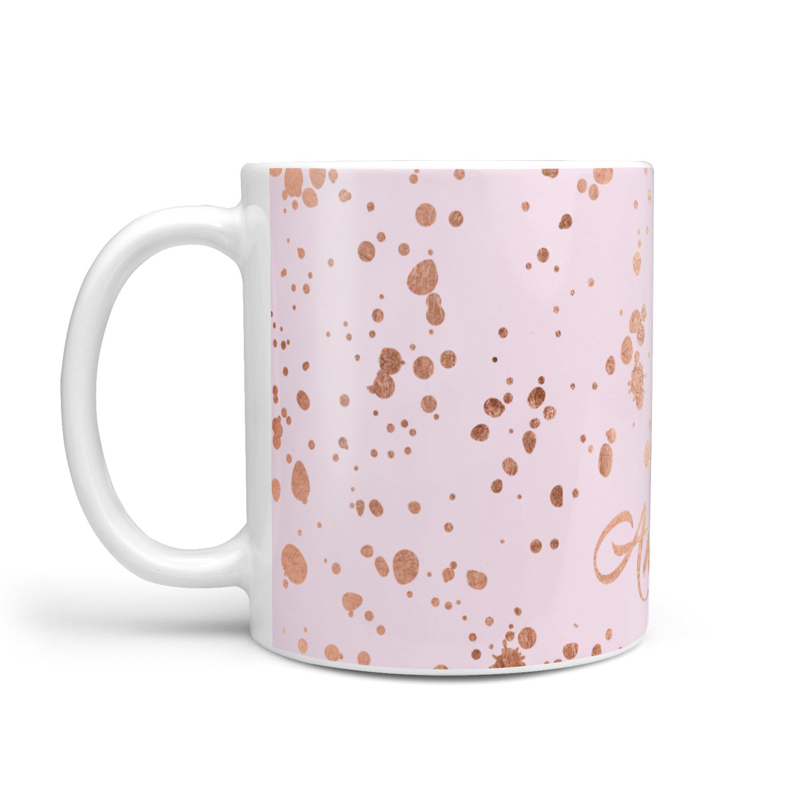 Personalised Pink Copper Splats Name 10oz Mug Alternative Image 1