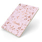 Personalised Pink Copper Splats Name Apple iPad Case on Gold iPad Side View