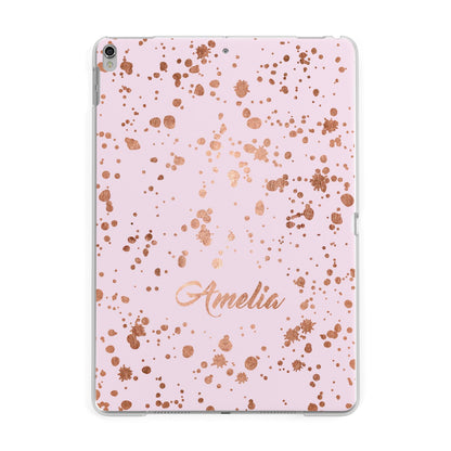 Personalised Pink Copper Splats Name Apple iPad Silver Case