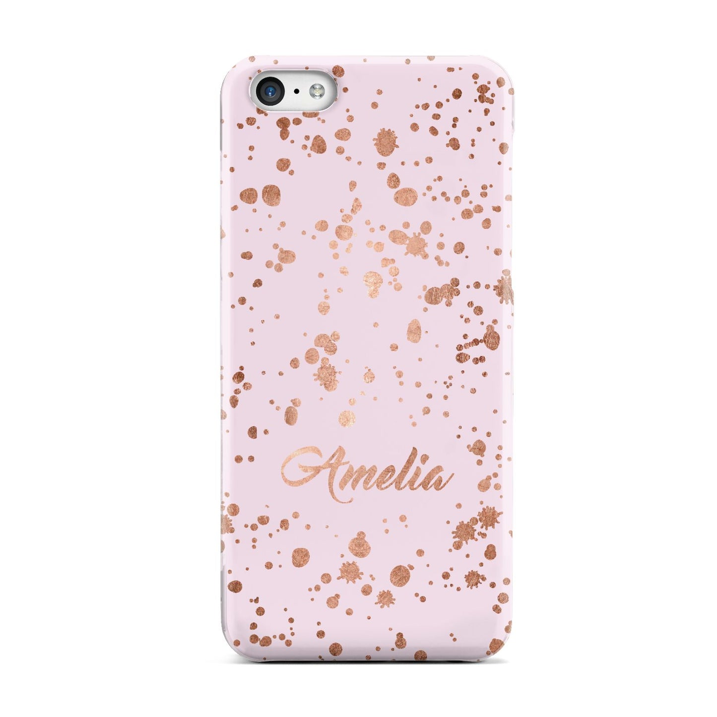 Personalised Pink Copper Splats Name Apple iPhone 5c Case