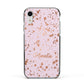 Personalised Pink Copper Splats Name Apple iPhone XR Impact Case Black Edge on Silver Phone