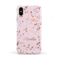 Personalised Pink Copper Splats Name Apple iPhone XS 3D Tough