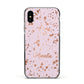 Personalised Pink Copper Splats Name Apple iPhone Xs Impact Case Black Edge on Black Phone