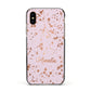 Personalised Pink Copper Splats Name Apple iPhone Xs Impact Case Black Edge on Gold Phone