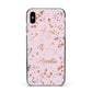 Personalised Pink Copper Splats Name Apple iPhone Xs Max Impact Case Black Edge on Gold Phone