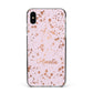 Personalised Pink Copper Splats Name Apple iPhone Xs Max Impact Case Black Edge on Silver Phone