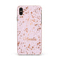 Personalised Pink Copper Splats Name Apple iPhone Xs Max Impact Case Pink Edge on Gold Phone