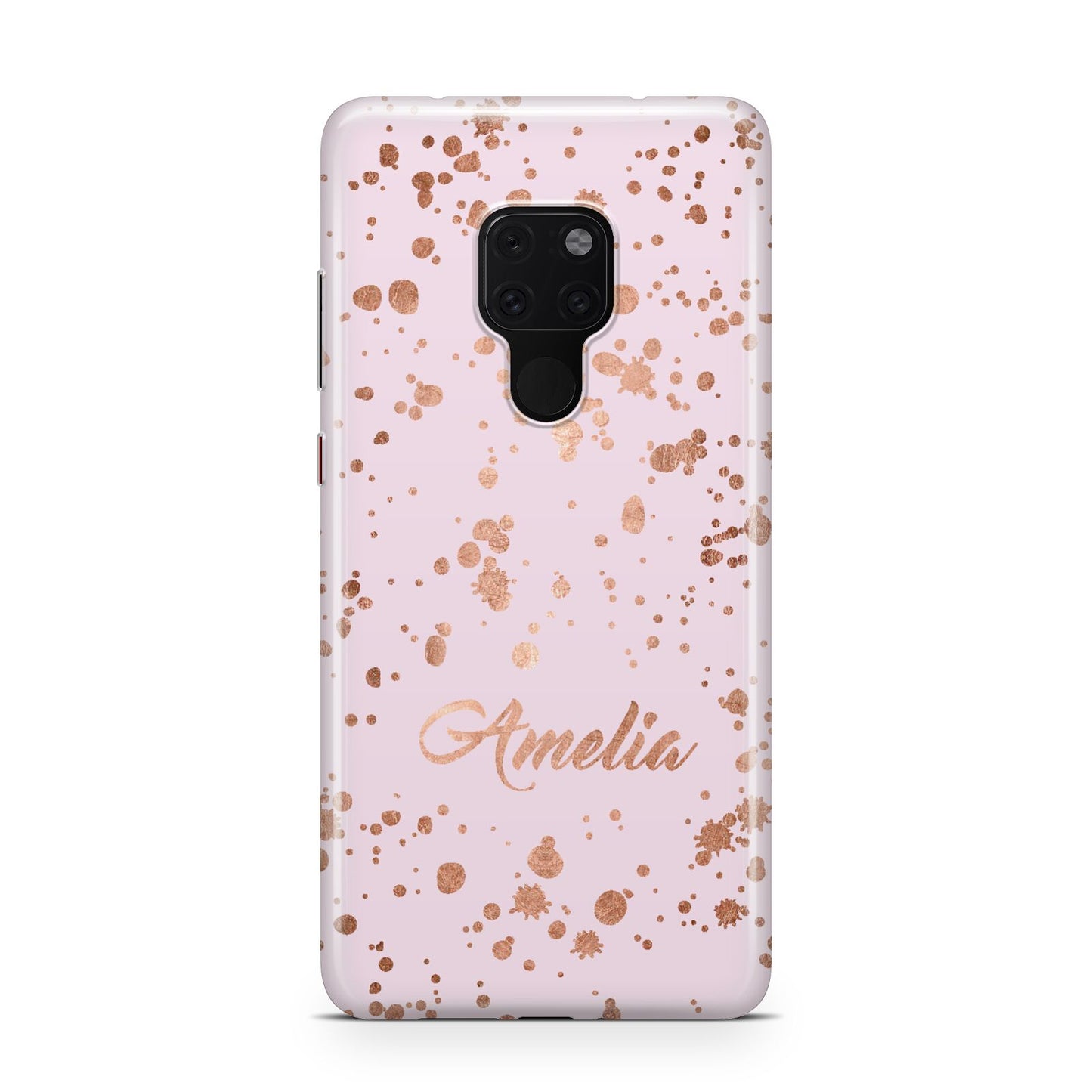 Personalised Pink Copper Splats Name Huawei Mate 20 Phone Case