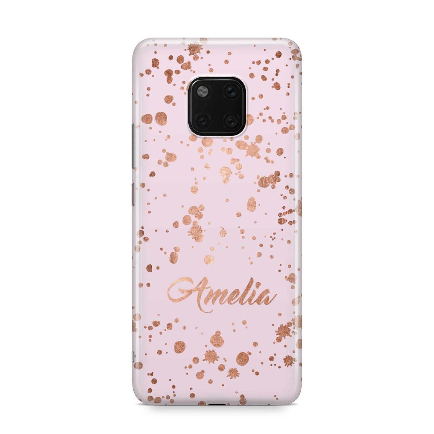 Personalised Pink Copper Splats Name Huawei Mate 20 Pro Phone Case