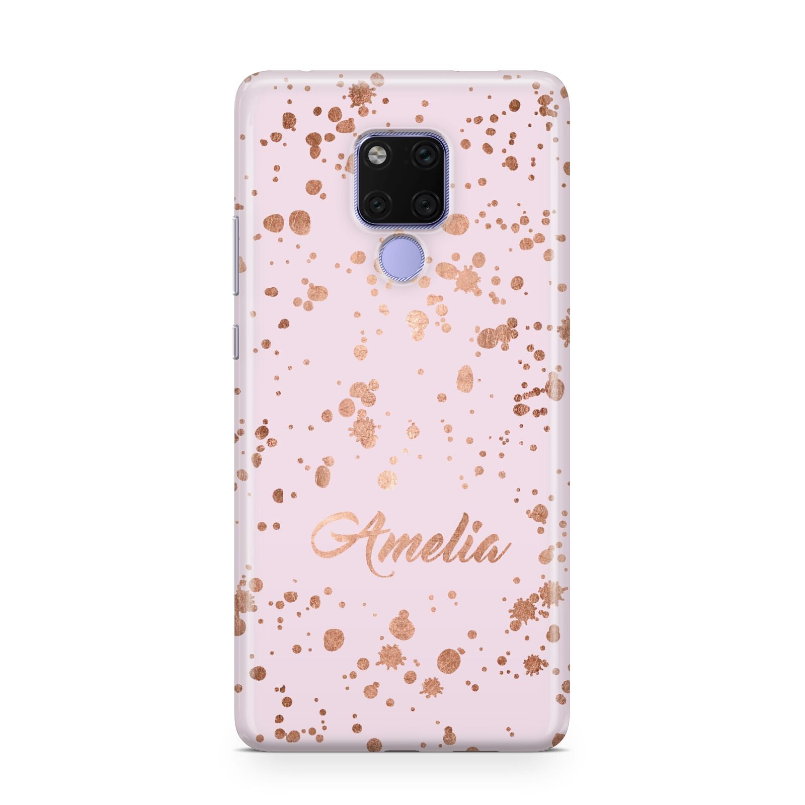 Personalised Pink Copper Splats Name Huawei Mate 20X Phone Case
