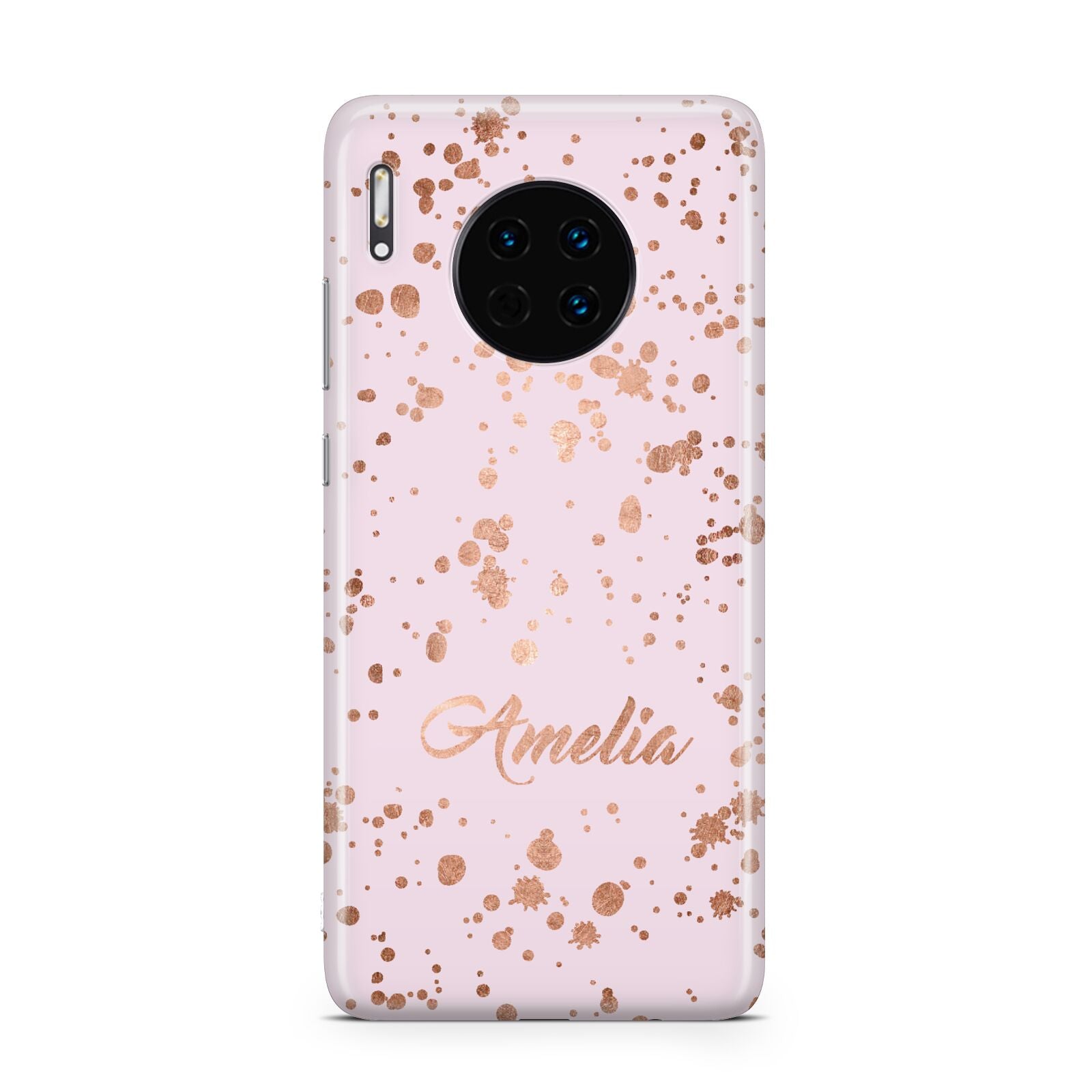 Personalised Pink Copper Splats Name Huawei Mate 30