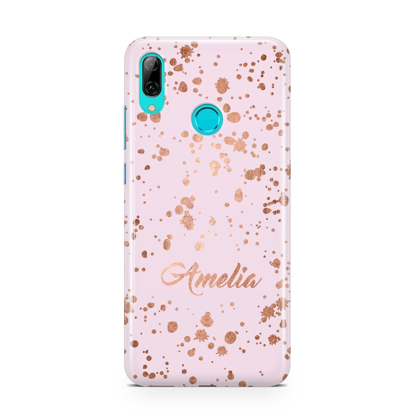 Personalised Pink Copper Splats Name Huawei P Smart 2019 Case