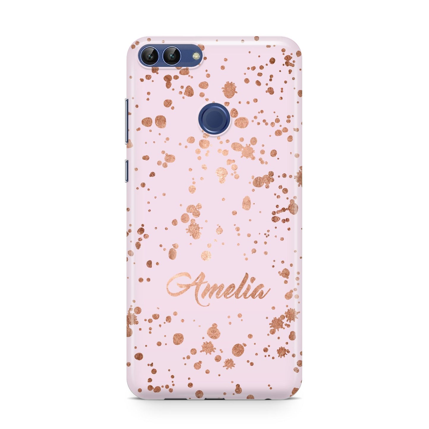 Personalised Pink Copper Splats Name Huawei P Smart Case
