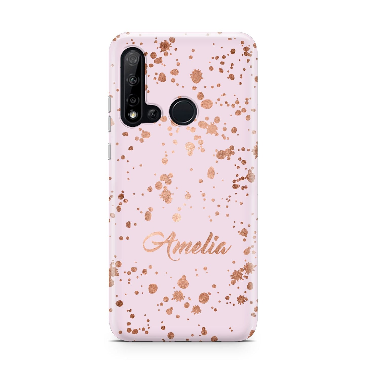 Personalised Pink Copper Splats Name Huawei P20 Lite 5G Phone Case