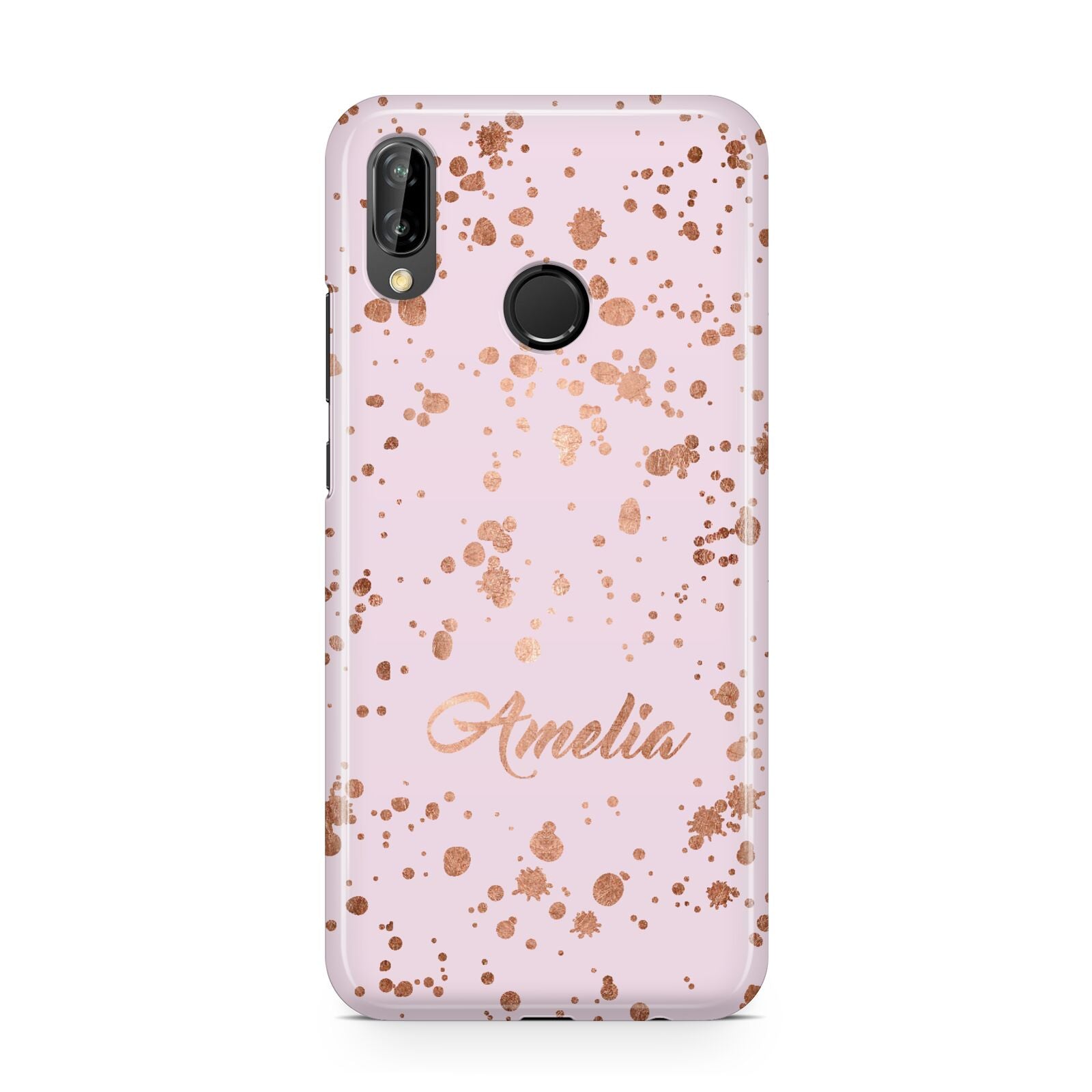 Personalised Pink Copper Splats Name Huawei P20 Lite Phone Case
