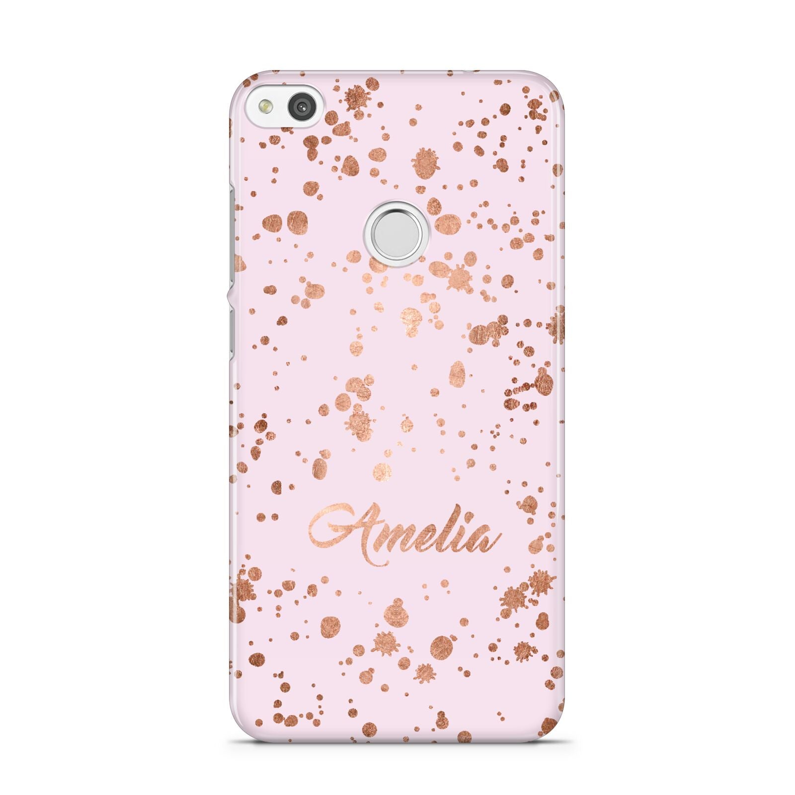 Personalised Pink Copper Splats Name Huawei P8 Lite Case