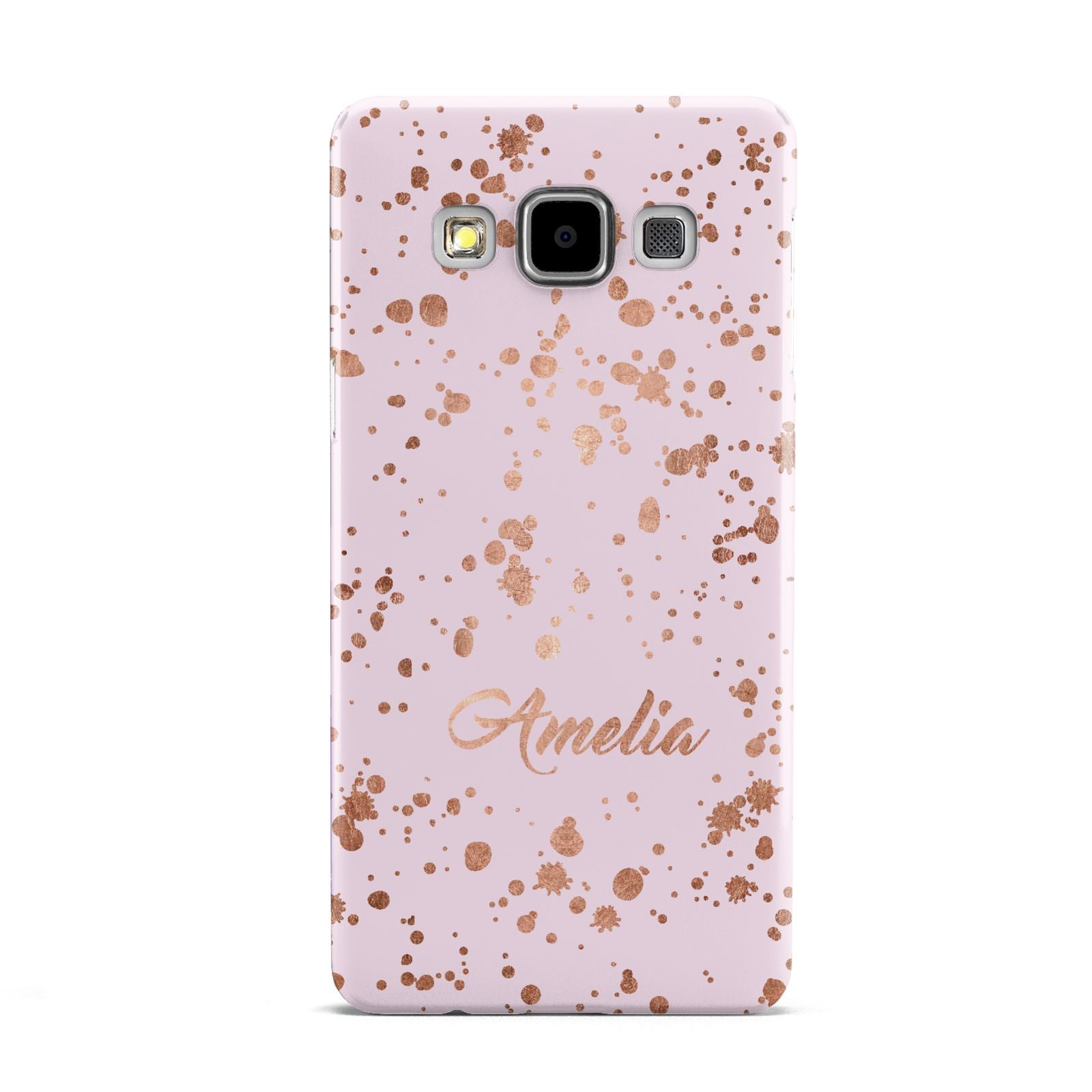 Personalised Pink Copper Splats Name Samsung Galaxy A5 Case