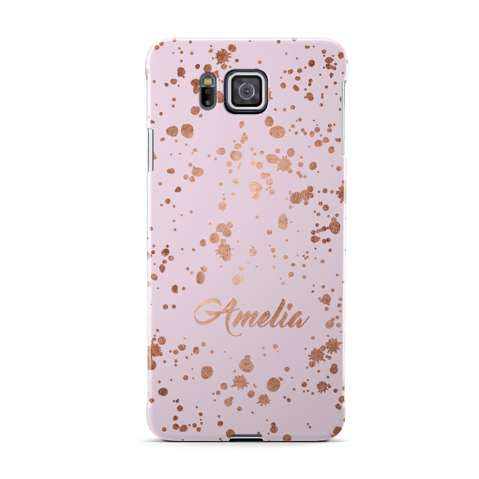 Personalised Pink Copper Splats Name Samsung Galaxy Alpha Case