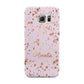 Personalised Pink Copper Splats Name Samsung Galaxy S6 Edge Case