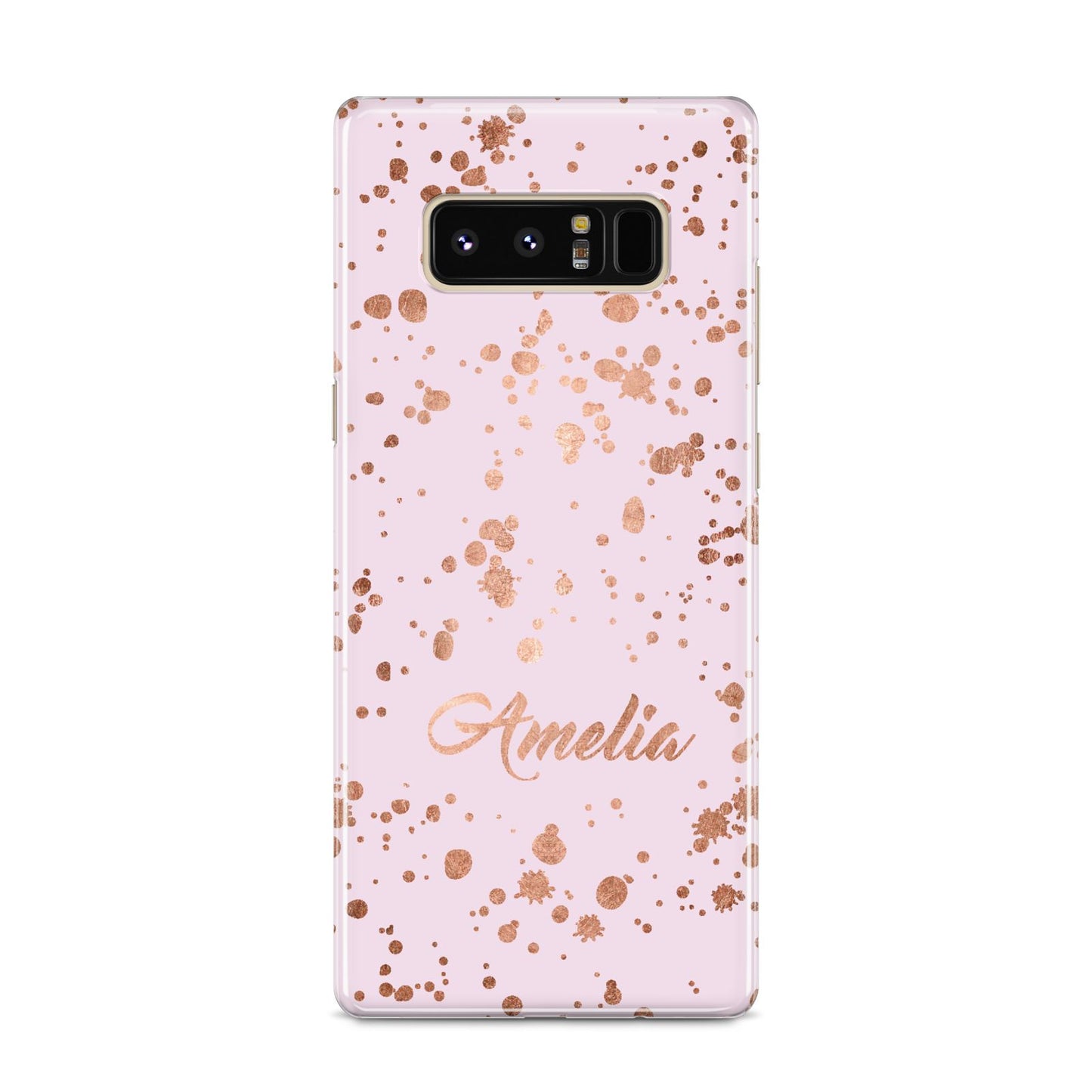 Personalised Pink Copper Splats Name Samsung Galaxy S8 Case