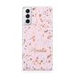 Personalised Pink Copper Splats Name Samsung S21 Plus Phone Case