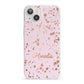 Personalised Pink Copper Splats Name iPhone 13 Clear Bumper Case