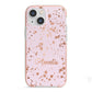 Personalised Pink Copper Splats Name iPhone 13 Mini TPU Impact Case with Pink Edges