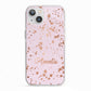 Personalised Pink Copper Splats Name iPhone 13 TPU Impact Case with White Edges