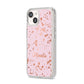 Personalised Pink Copper Splats Name iPhone 14 Clear Tough Case Starlight Angled Image