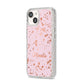 Personalised Pink Copper Splats Name iPhone 14 Glitter Tough Case Starlight Angled Image