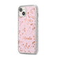 Personalised Pink Copper Splats Name iPhone 14 Plus Glitter Tough Case Starlight Angled Image