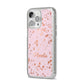 Personalised Pink Copper Splats Name iPhone 14 Pro Max Glitter Tough Case Silver Angled Image