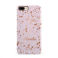 Personalised Pink Copper Splats Name iPhone 8 Plus 3D Snap Case on Gold Phone
