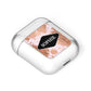 Personalised Pink Copper Splatter Name AirPods Case Laid Flat